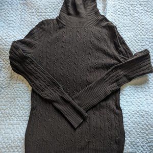 XS brown J. Crew cashmere blend cable knit turtleneck